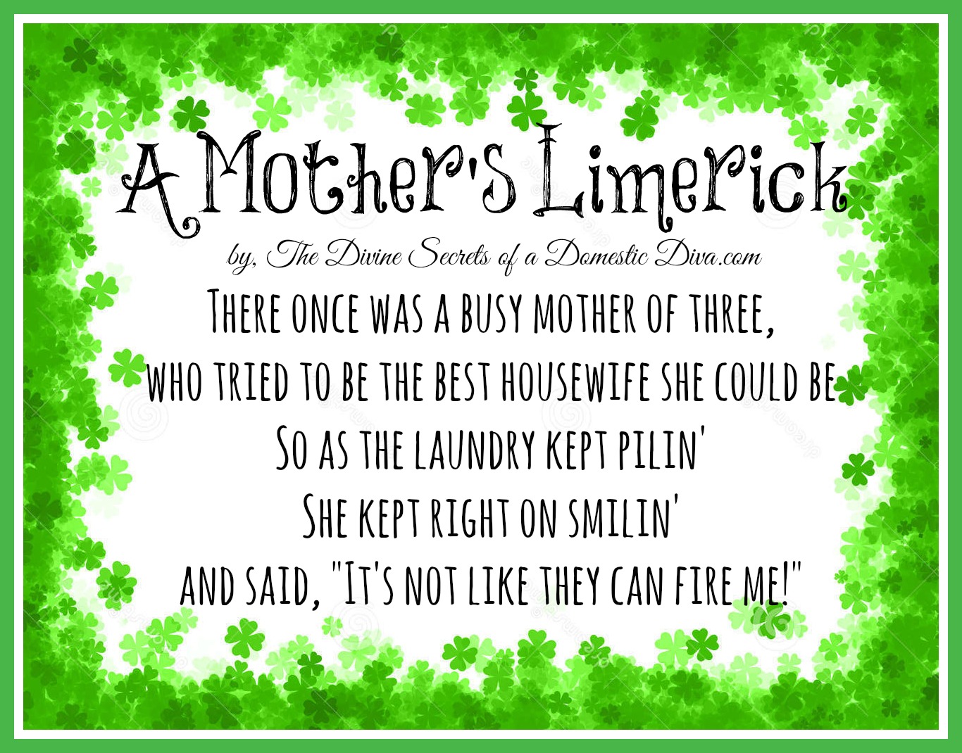 St. Patrick's Day Printable Poem - Juggling Act Mama